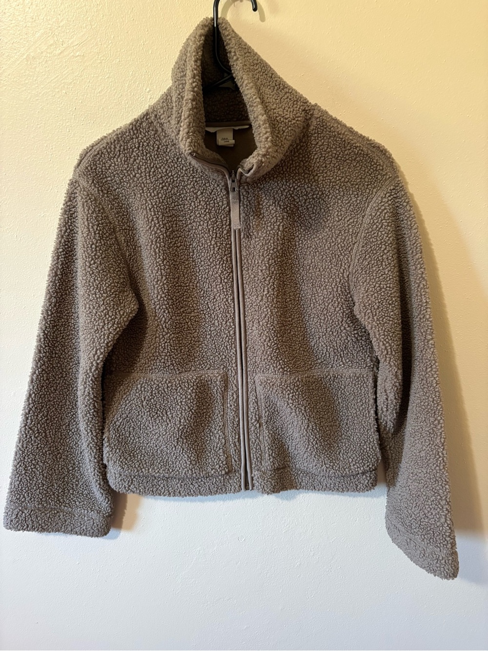 H&M Teddy Fleece Jacket in Taupe Womens size XS